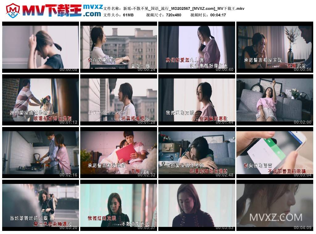 新瑶-不散不见_国语_流行_MD202567